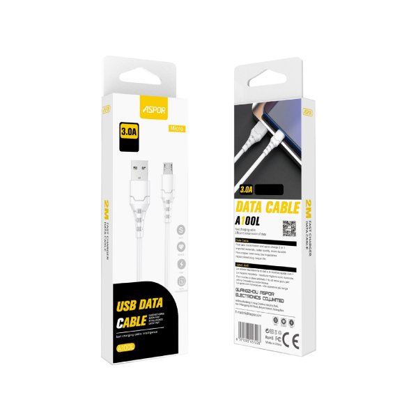 Câble de données de longueur 2m 100L 3A Câble de charge rapide pour téléphone mobile MICRO-USB - OFF ON Lyon