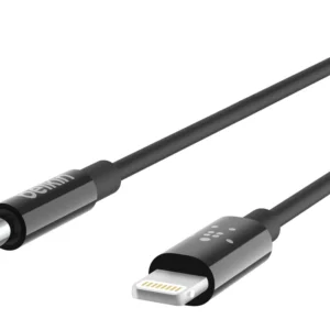 Câble Jack 3,5mm vers Lightning MFi 0,9m (Noir) - OFF ON Lyon