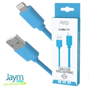 Câble Pop USB Vers Lightning 1.5m Bleu - OFF ON Lyon