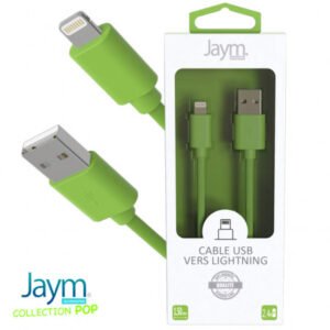 CABLE USB VERS LIGHTNING 1.5M 2.4A VERT - OFF ON Lyon