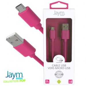 CABLE USB VERS MICRO-USB 1.5M 2.4A ROSE COLLECTION POP - OFF ON Lyon