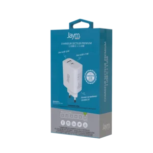 Chargeur Secteur Power Delivery 2 USB 32W Blanc – JAYM - OFF ON Lyon