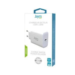 Chargeur Secteur Rapide USB-C 20W Blanc - OFF ON Lyon