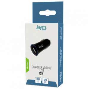 CHARGEUR VOITURE 1 USB 1A NOIR - OFF ON Lyon