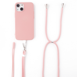 COQUE APPLE IPHONE 14 JAYM POP SILICONE ROSE TOUR DE COU ET POIGNET - OFF ON Lyon