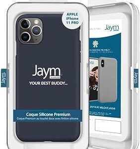Coque en silicone et microfibre pour Apple iPhone 11 Pro, bleu - OFF ON Lyon