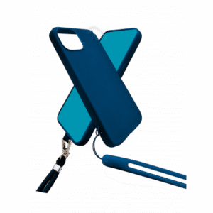 COQUE SILICONE AVEC TOUR DE COU ET TOUR DE POIGNET INCLUS POUR IPHONE 14 PLUS BLEU - OFF ON Lyon