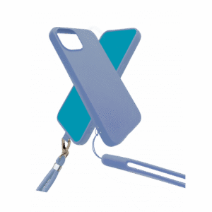 COQUE SILICONE AVEC TOUR DE COU ET TOUR DE POIGNET INCLUS POUR IPHONE 14 PRO BLEU