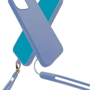 COQUE SILICONE AVEC TOUR DE COU ET TOUR DE POIGNET INCLUS POUR IPHONE 14 PRO MAX BLEU GRIS - OFF ON Lyon