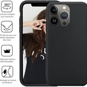 Coque silicone premium noire for Apple iPhone 11 Pro – 100% silicone and microfibre – Renforcée and Ultra Doux - OFF ON Lyon
