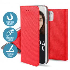 ETUI FOLIO STAND MAGNETIQUE ROUGE COMPATIBLE SAMSUNG GALAXY A53 5G - OFF ON Lyon