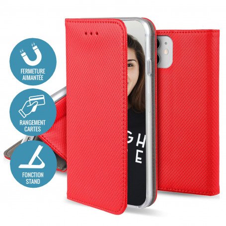 ETUI FOLIO STAND MAGNETIQUE ROUGE COMPATIBLE SAMSUNG GALAXY A53 5G - OFF ON Lyon