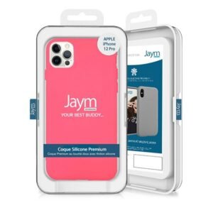 Jaym Coque silicone "Premium" iPhone 12 / 12 Pro - Rose fluo