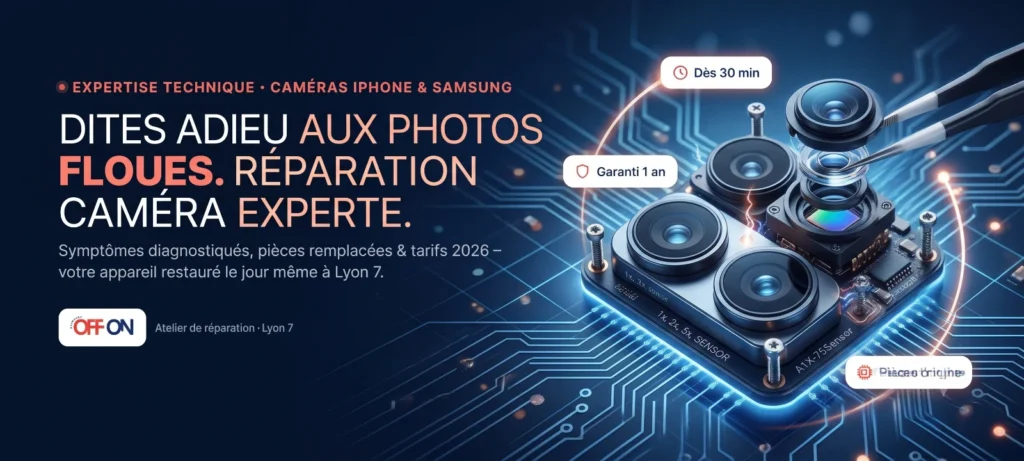 Réparation caméra iPhone et Samsung à Lyon — OFF ON