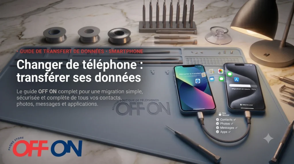 Transfert de données entre deux téléphones dans l'atelier OFF ON — contacts, photos, messages, apps